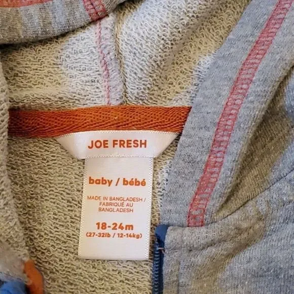 Joe fresh boys 18-24 month hooded zip up onsie - Picture 3 of 6